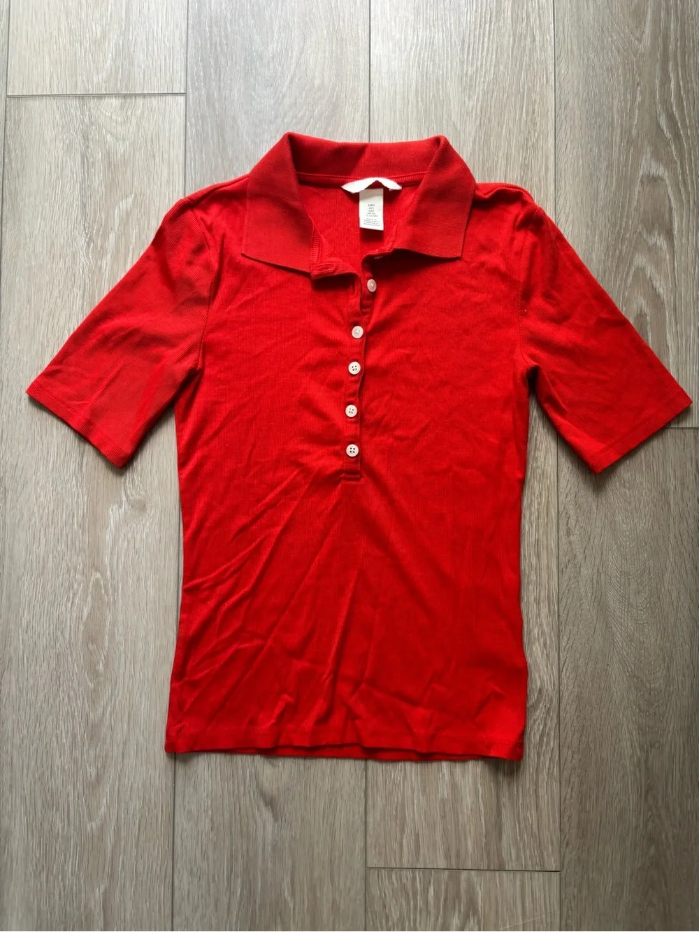 H&M Ribbed Polo Shirt - Picture 1 of 7